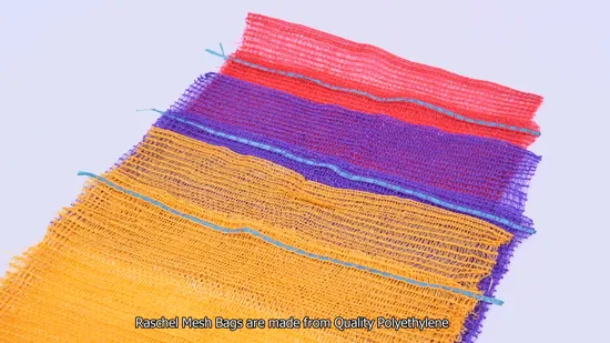 GRS SGS CE Usine de gros d'emballage en plastique 10kg 20kg 25kg 50kg Cordon Bois de chauffage Légumes Fruits Haricot Pomme de terre Oignon Chou Orange PE Raschel Net Sacs en filet