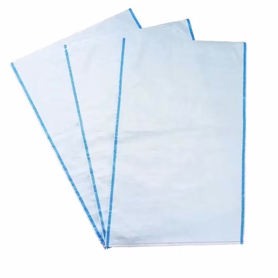 Sac tissé en PP blanc 25kg 50kg, sac tissé à utiliser pour stocker et transporter des grains de café, de maïs et de haricots avec logo